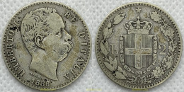 2591 ITALIA 1886 ITALIA HUMBERT I 2 LIRE 1886 ROME - Da Identificare