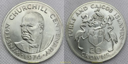 2593 TURKS Y CAICOS 1974 TURKS AND CAICOS 20 CROWNS 1974 WINSTON CHURCHILL - Turks En Caicoseilanden