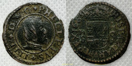 2728 ESPAÑA 1663 FELIPE IV 1663 MADRID 16 MARAVEDIS PHILIPPUS IIII - Collections