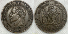 2826 FRANCIA 1865 NAPOLEON III 10 CENTIMES 1865 A PARIS - Other & Unclassified