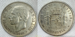 2835 ESPAÑA 1883 ALFONSO XII 5 PESETAS SPAIN 1883 18-83 - Verzamelingen