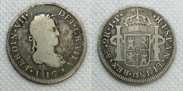 3138 ESPAÑA 1816 FERNANDO VII 1816 2 REALES J.P.LIMA - Collections