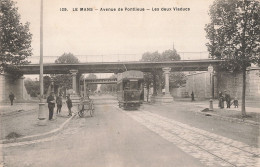 72 Le Mans Avenue De Pontlieue Les Deux Viaducs CPA Animation Tram Tramway - Le Mans