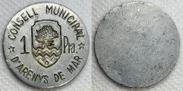 3212 ESPAÑA 1937 CONSELL MUNICIPAL D'ARENYS DE MAR 1 PESETA - Sonstige & Ohne Zuordnung