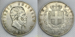 3221 ITALIA 1874 ITALIA VITTORIO EMANUELE II 5 LIRAS 184 - Da Identificare