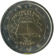 3450 ESPAÑA 2007 2 EUROS TRATADO DE ROMA 2007 - 10 Centesimi