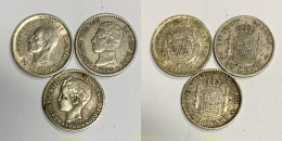 3660 ESPAÑA 1900 LOTE ALFONSO XII 50 CENTIMOS 1900 - 1904 -1926 - Collezioni