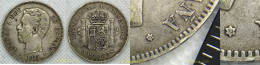 3662 ESPAÑA 1871 5 PESETAS AMADEO I - 1971 18-73 MADRID DE M - Verzamelingen