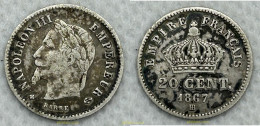3751 FRANCIA 1867 FRANCE 20 CENTIMES 1867 NAPOLÉON III - Andere & Zonder Classificatie