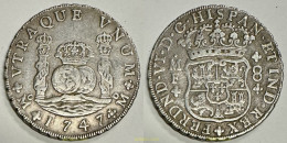 3877 ESPAÑA 1747 FERNANDO VI 8 REALES 1747 MF MEXICO - Collections