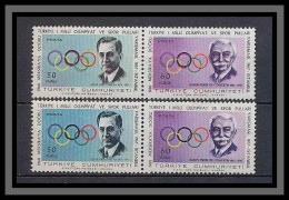 102 Sport Turquie (Turkey) Jeux Olympiques (olympic Games) Coubertin Variété (color Error) Couleur Décallées 1868 - Neufs