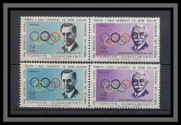 102 Sport Turquie (Turkey) Jeux Olympiques (olympic Games) Coubertin Variété (color Error) Couleur Décallées 1868 - Ongebruikt