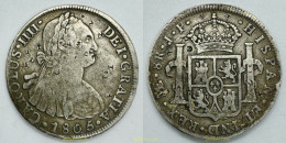 3930 ESPAÑA 1805 CARLOS IV 1805 JP 8 REALES LIMA RESELLOS CHINOS - Verzamelingen