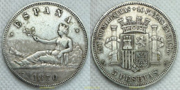 3933 ESPAÑA 1870 5 PESETAS GOBIERNO PROVISIONAL 1870 *70 - Collections