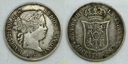 3949 ESPAÑA 1867 ISABEL II 1867 - 40 CENTIMOS DE ESCUDO MADRID - Collezioni