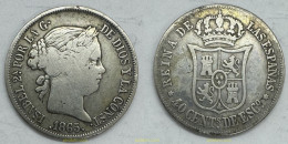 3951 ESPAÑA 1867 ISABEL II 1867 - 40 CENTIMOS DE ESCUDO MADRID - Collezioni