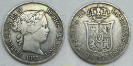 3952 ESPAÑA 1867 ISABEL II 1867 - 40 CENTIMOS DE ESCUDO MADRID - Collezioni