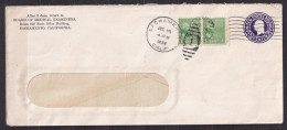 UNITED STATES. 1933/Sacramento, Uprated Three-cents Postal Stationery Window-envelope/duplex Cancel. - Briefe U. Dokumente