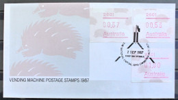 AUSTRALIEN 1987 " FDC MIT AUTOMATMARKEN " Michelnr  ATM 9 B S 1 TASTENSATZ Sehr Schon Gestempelt € 20,00 - Timbres De Distributeurs [ATM]