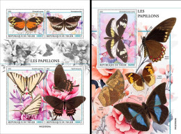 Niger 2023, Animals, Butterflies, 4val In BF +BF - Schmetterlinge