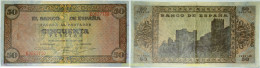 336 ESPAÑA 1938 50 Pesetas Estado Español 20 De Mayo De 1938 - Autres & Non Classés