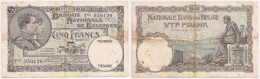 448 BELGICA 1927 5 FRANCS BELGIUM 1926 REY ALBERTO Y REINA ELISABETH - Verzamelingen