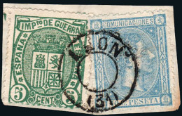 León - Edi O 154+164 - Fragmento Mat Fech. Tp. II Sin Núcleo "León" - Used Stamps