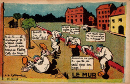 N°4791 W -cpa Illustrateur Humoristique -le Mur- - Humour