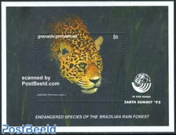 Grenada Grenadines 1992 UNCED S/s, Mint NH, History - Nature - United Nations - Animals (others & Mixed) - Cat Family .. - Protection De L'environnement & Climat