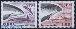 Saint Pierre And Miquelon 2004 Sea Mammals 2v, Mint NH, Nature - Transport - Sea Mammals - Ships And Boats - Bateaux