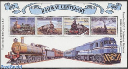 Botswana 1993 Locomotives S/s, Mint NH, Transport - Railways - Treinen