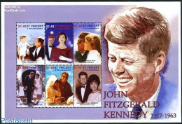 Saint Vincent 2001 J.F. Kennedy 6v M/s, Mint NH, History - American Presidents - St.Vincent (1979-...)