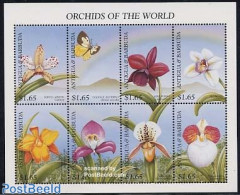 Antigua & Barbuda 1997 Orchids 8v M/s, Sophia Martin, Mint NH, Nature - Butterflies - Flowers & Plants - Orchids - Antigua And Barbuda (1981-...)