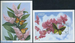 Antigua & Barbuda 1999 Butterflies 2 S/s, Mint NH, Nature - Butterflies - Antigua Y Barbuda (1981-...)