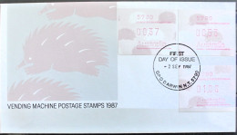 AUSTRALIEN 1987 " FDC MIT AUTOMATMARKEN " Michelnr  ATM 9 B S 1 TASTENSATZ DARWIN Sehr Schon Gestempelt € 20,00 - Machine Labels [ATM]