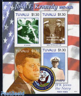 Tuvalu 2006 J.F. Kennedy 4v M/s, Mint NH, History - Transport - Various - American Presidents - Ships And Boats - Unif.. - Ships