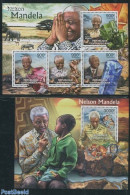 Central Africa 2012 Nelson Mandela, Minerals 2 S/s, Mint NH, History - Geology - Nobel Prize Winners - Politicians - N.. - Premio Nobel