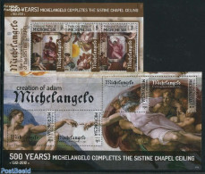 Micronesia 2012 Michelangelo, Sistine Chapel Ceiling 2 S/s, Mint NH, Art - Michelangelo - Paintings - Micronésie