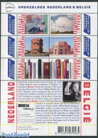 Netherlands 2013 Borderless Netherlands-Belgium 6v M/s, Architecture, Mint NH, Art - Books - Modern Architecture - Pai.. - Unused Stamps