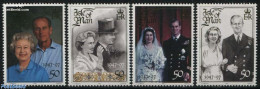 Isle Of Man 1997 Golden Wedding 4v, Mint NH, History - Kings & Queens (Royalty) - Familles Royales