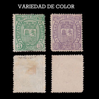 VARIEDAD DE COLOR.España.I República.1875. Nuevo(*).Edifil 154a-155b - Neufs