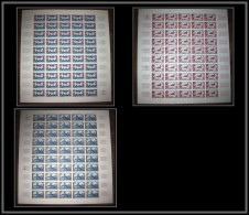 France N°1221/1223 Pyrénées 1959 Non Dentelé ** MNH Feuille Complete (sheet) De 50 Exemplaires (ref GV23) - 1951-1960