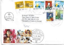 Festival De Rio (Le Carnaval Du Brésil) Lettre 2024, à Andorra (Principado) Avec Timbres à Date Illustré Arrivé - Covers & Documents