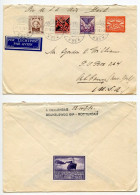 Netherlands 1932 Airmail Cover; Rotterdam To Albany, New York; Scott B7, B10, B23 & C1; Label - WIPA 1933 Exhibition - Cartas & Documentos