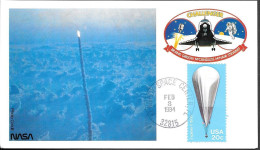 US Space NASA Postcard 1984. Challenger STS-41B Launch. KSC - Etats-Unis