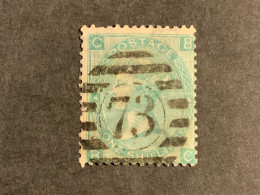 1865-67 1/- 1 Shilling Green  Plate 4 Wmk Emblems Used (S997) - Gebruikt