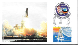 US Space NASA Postcard 1985. Challenger STS-61A Launch. KSC. Spacelab D1 - United States