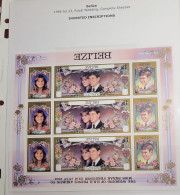 O) 1986 BELIZE,  ERROR - INVERTED INSCRIPTIONS,  WEDDING OF PRINCE ANDREW AND SARAH FERGUSON, SHEET MNH - Belize (1973-...)