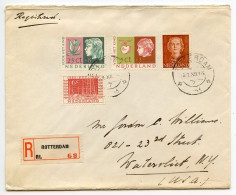 Netherlands 1953 Registered Cover; Rotterdam To Watervliet, New York; Scott B260 & B263, 312 & 333 - Lettres & Documents