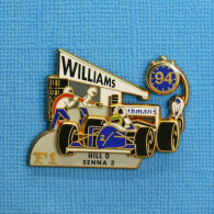 1 PIN'S //  ** FORMULE1 / WILLIAMS '94 / HILL 0 \ SENNA 2 ** . (J.FG.MIAMI). - F1